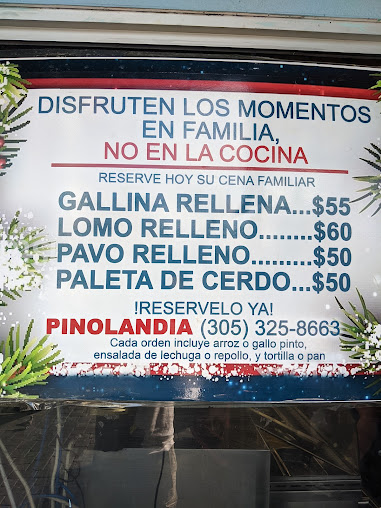 Pinolandia Restaurant Menu | Authentic Nicaraguan Food in Miami